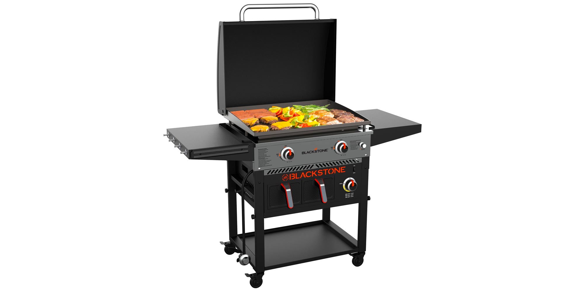 Blackstone's 2burner 28inch gas griddle includes an air
