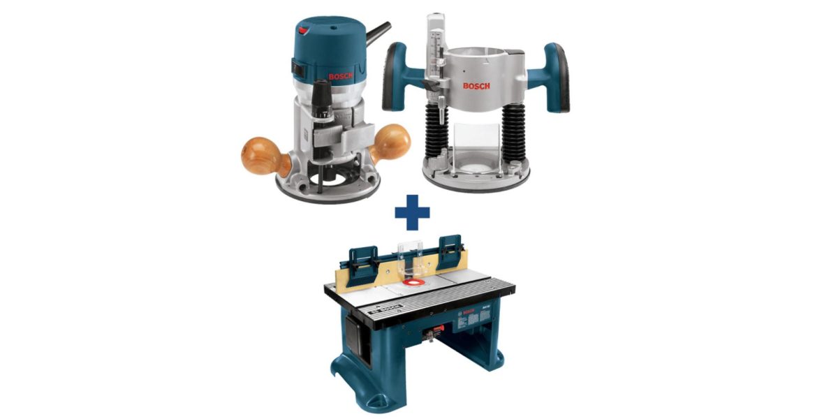 Add a Bosch 2.25HP router bundle + table to your at 94 off