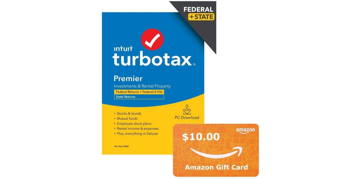 Prep for tax season with TurboTax Premier plus a 10 Amazon gift card