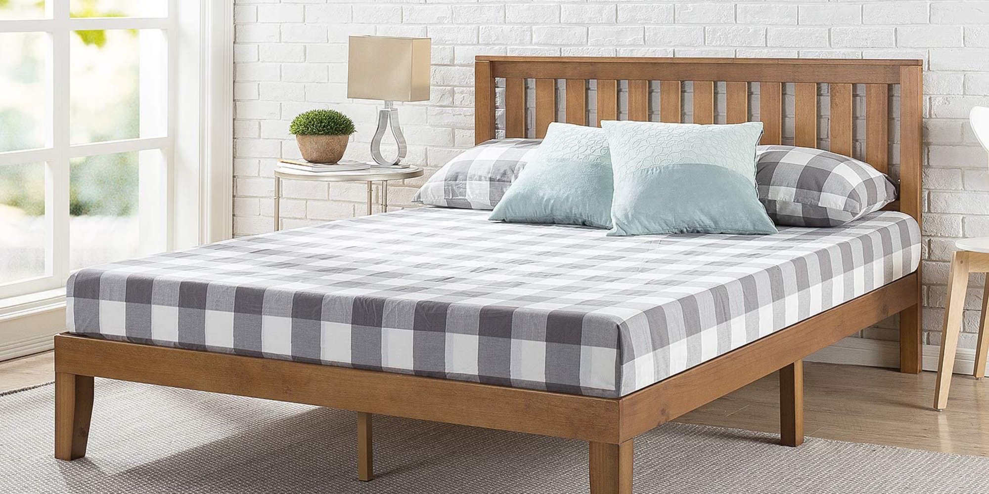 Outfit your bedroom with Zinus' wooden Full Bed Frame for 185 (Reg. 250)