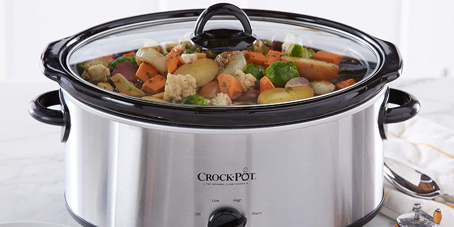 Crock-Pot 3-Quart Round Manual Slow Cooker, Stainless Steel and