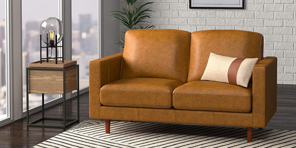 End Leather Loveseat And Modern Sofa, Modern Leather Loveseat