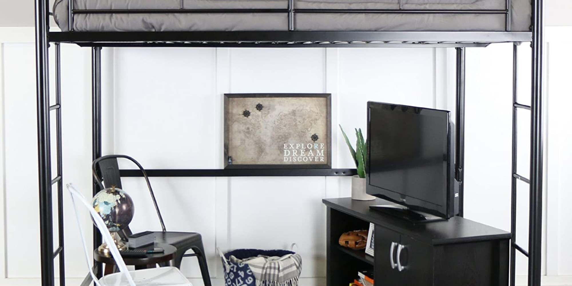 Excite the kids with Walker Edison's Metal Pipe Bunk Bed/Loft at 250