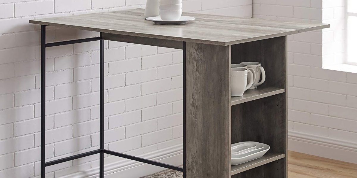 Get the most of a small area with Walker Edison's DropLeaf Counter