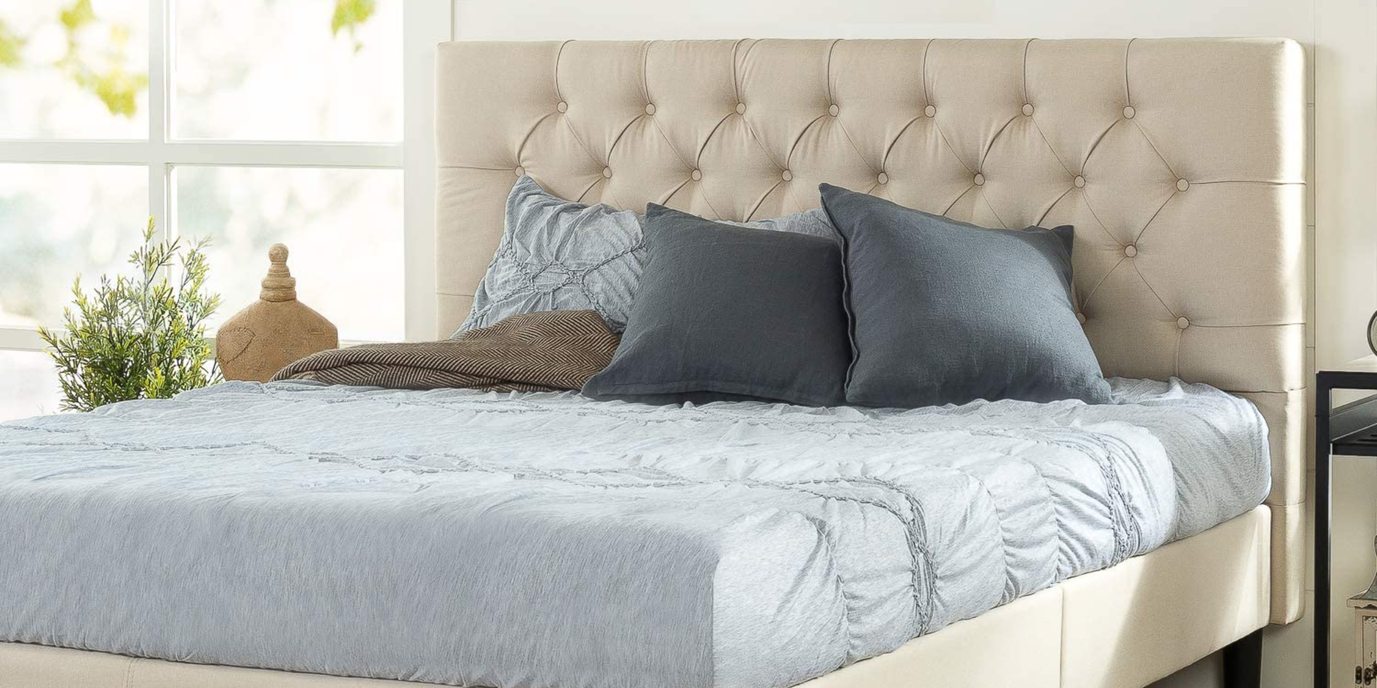 Zinus' elegant Upholstered Queen Bed Frame strikes $221 at Amazon (Reg