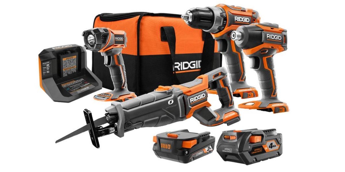 Home Depot drops RIDGID 18V brushless 4tool combo kit with lifetime