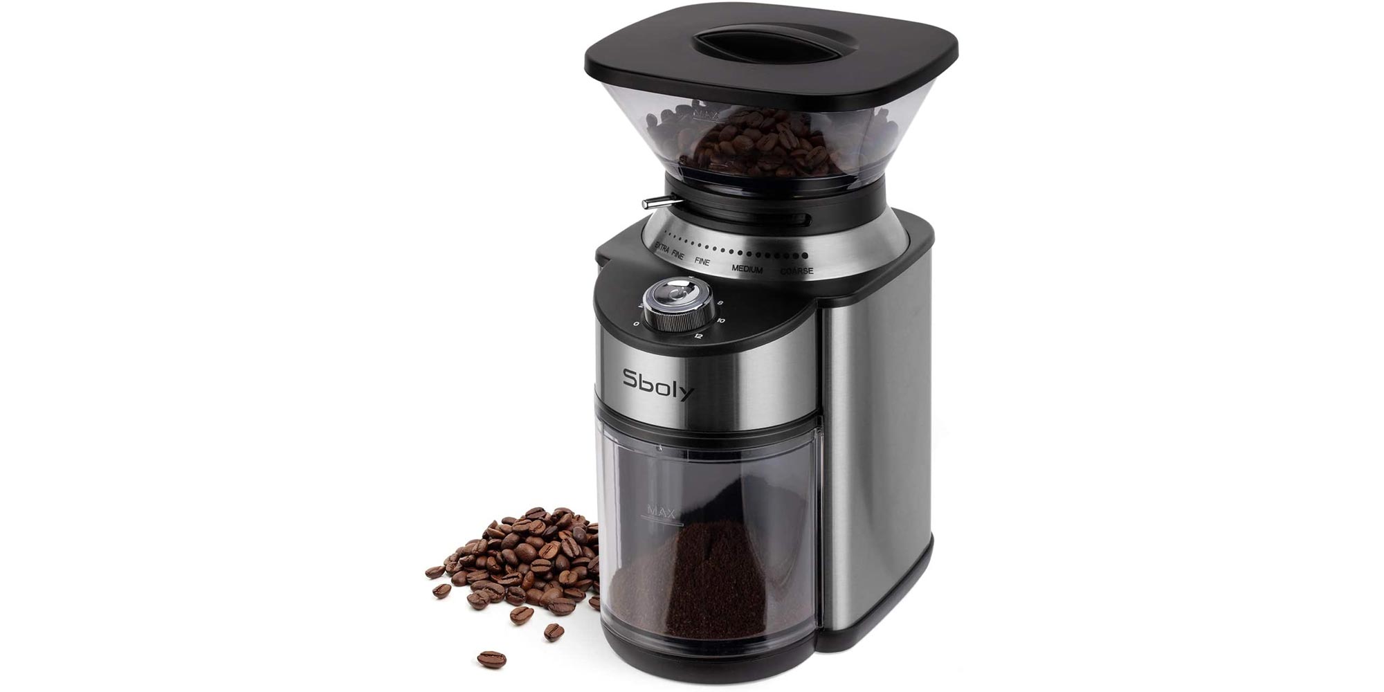 sboly automatic conical burr coffee grinder