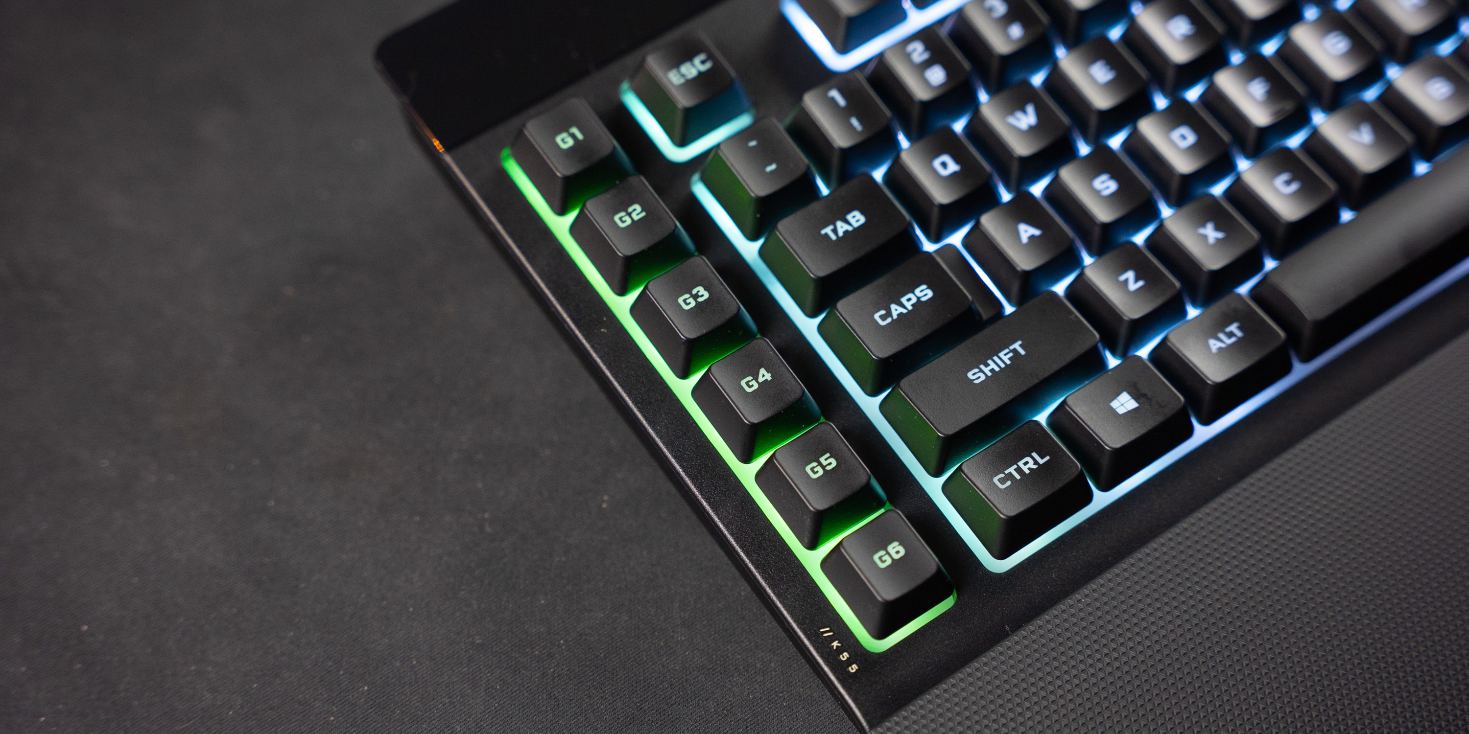 CORSAIR's K55 RGB PRO XT keyboard has six macro keys, perkey RGB