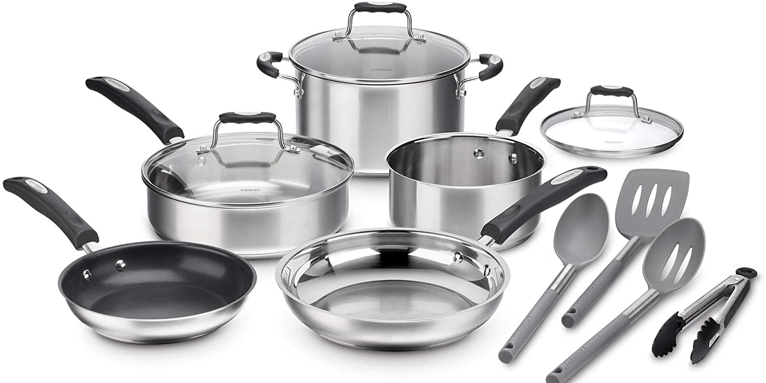 Refresh your kitchen set with a 25 pc. Cuisinart Steel Cookware ...