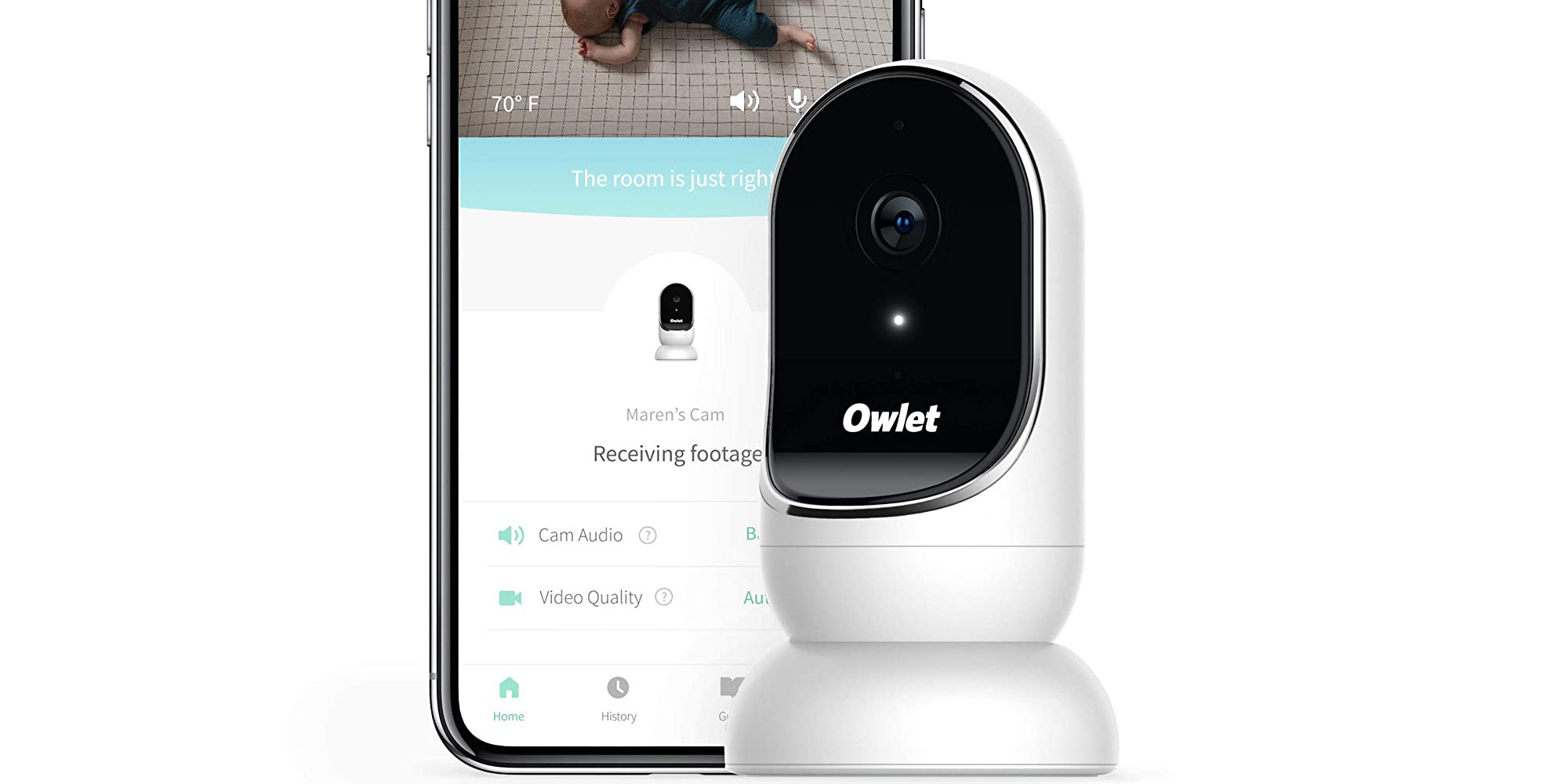 Owlet's WiFi Video Baby Monitor has audio alerts, a temperature sensor