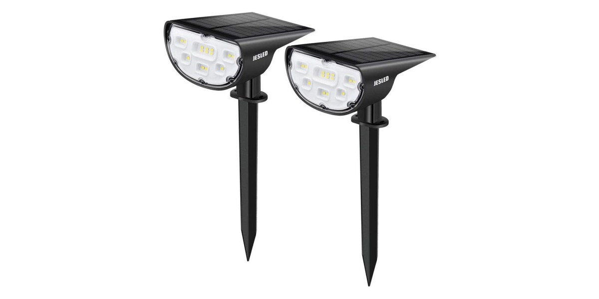 Illuminate your yard with a 2-pack of 650-lumen solar landscape lights ...