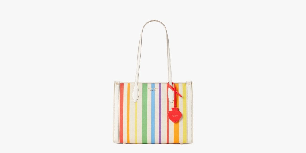 Brand new Kate Spade NY pride tote bag for $5.99 at Salvation Army. (At  least it looks brand new, the wristlet still has the paper stuffing with  the information booklet) : r/ThriftStoreHauls