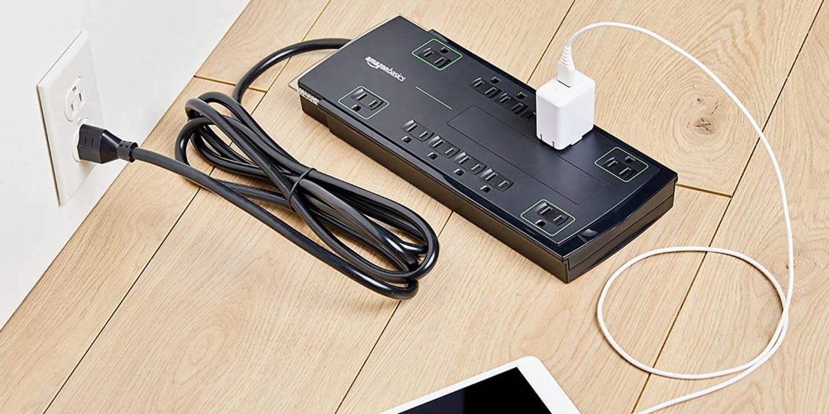 Amazon Basics 12Outlet Power Strip Surge Protector alltime lows from