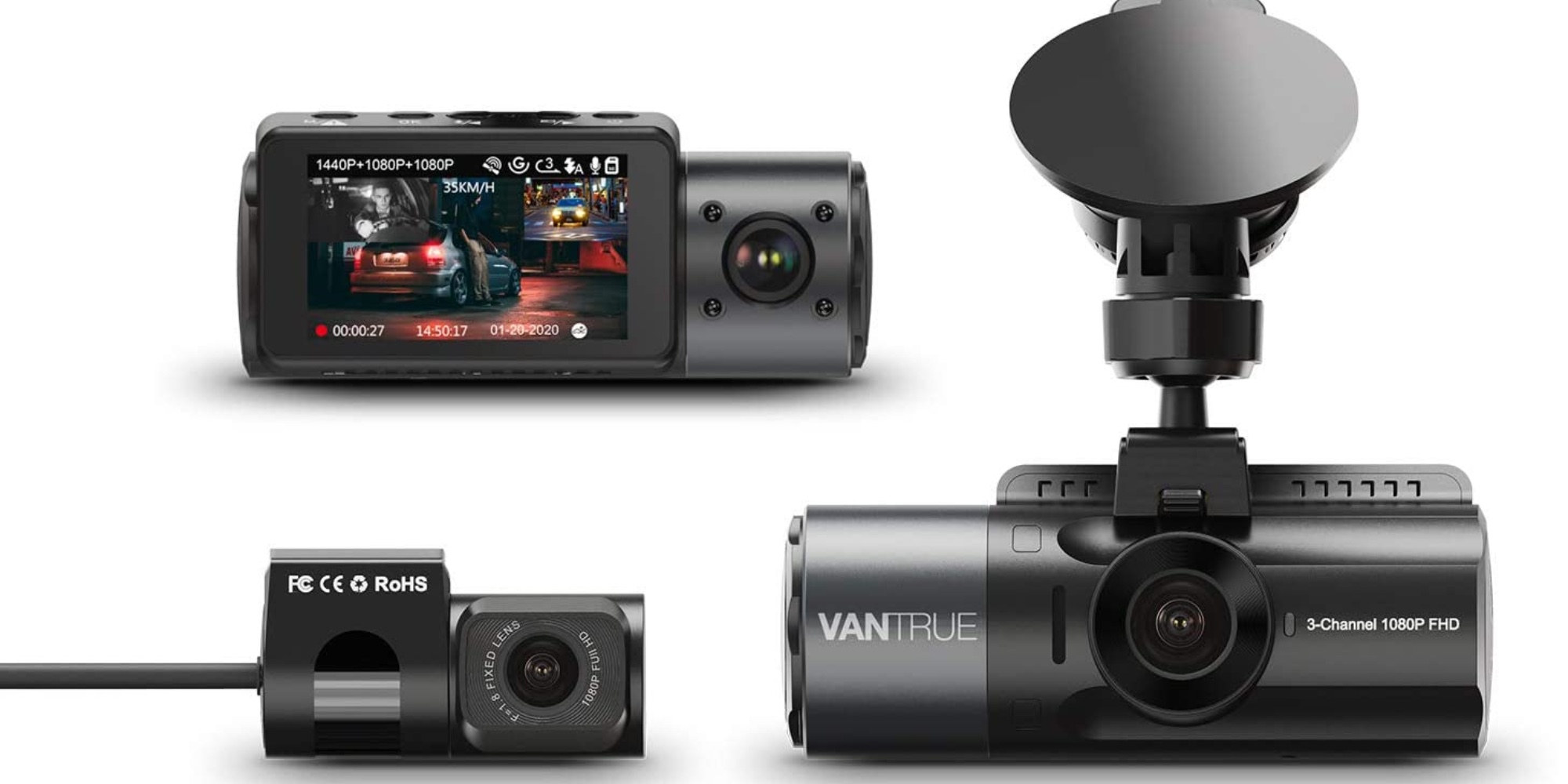 Vantrue E2 2.5K Mini Dual Dash Cam