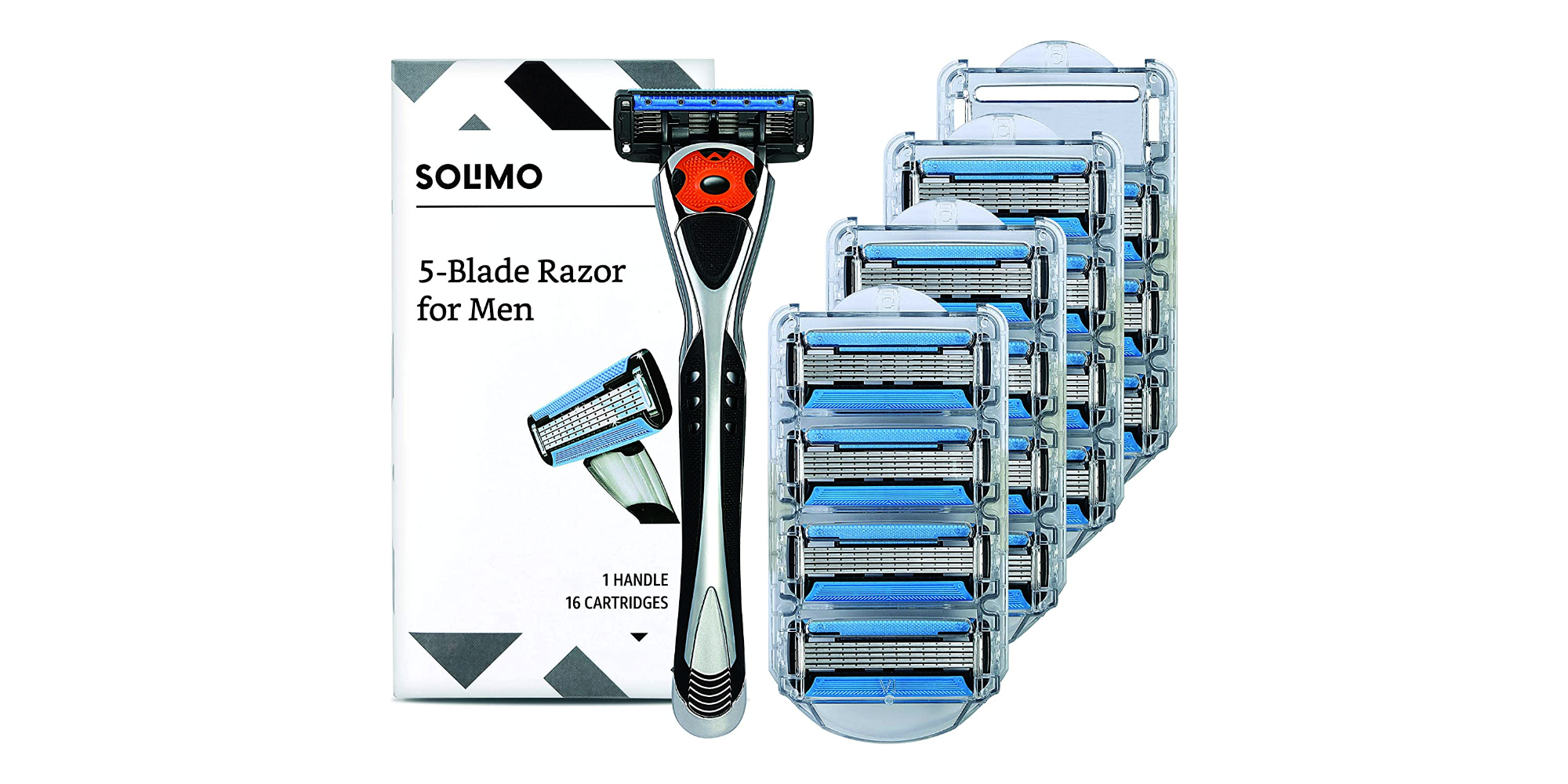 Amazon's Solimo Razor + 16 Cartridge Kit under $13, costing less than ...
