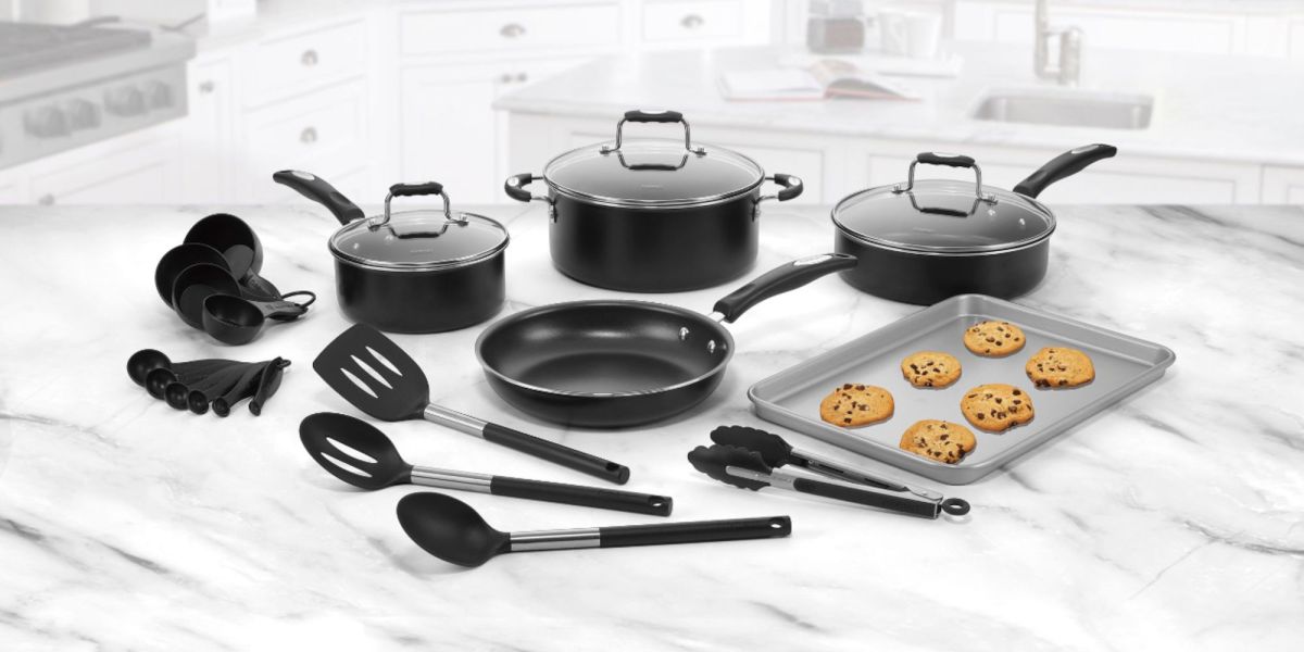 This 22-pc. Cuisinart Complete Cookware Set with utensils dropped to $60  today ($120 off)