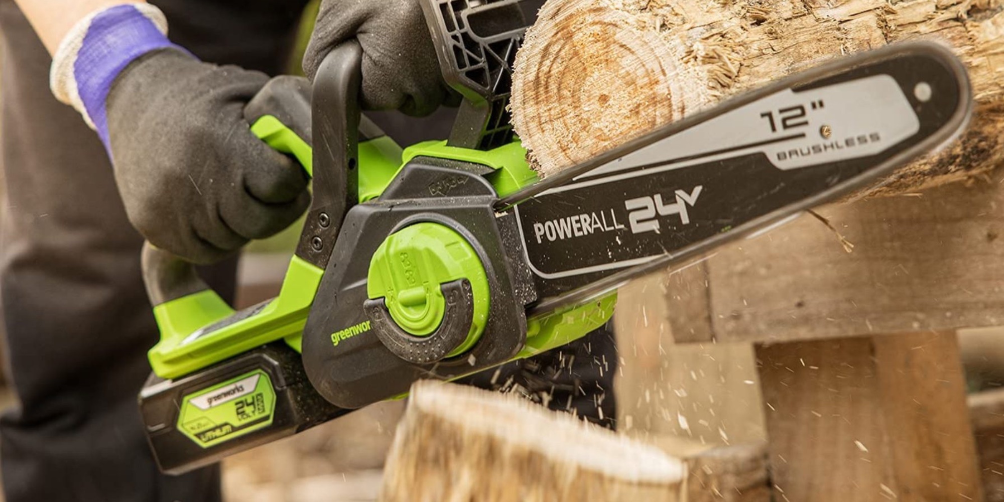 Greenworks 12inch Electric Chainsaw sidesteps gas and oil at new low