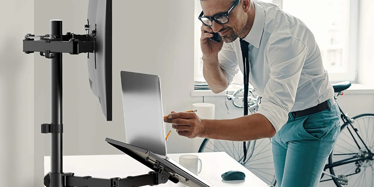 Uplift two monitors and your laptop with this versatile desk mount at