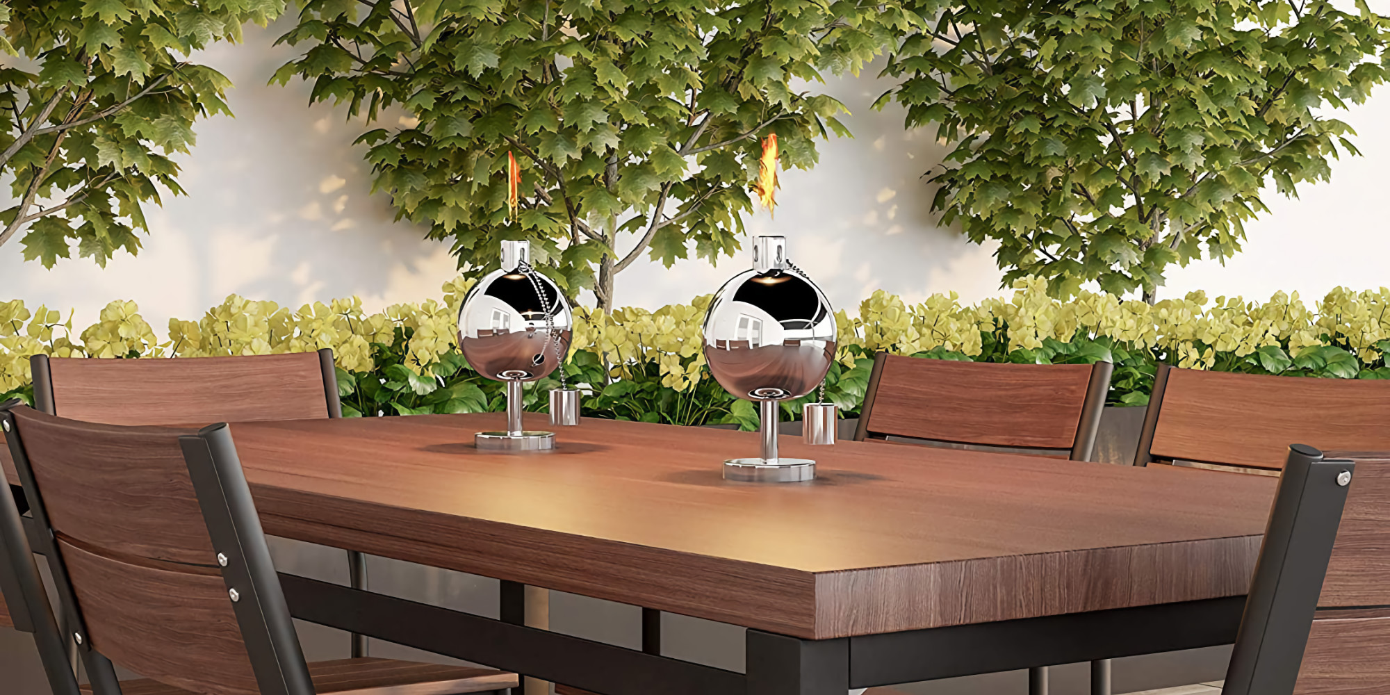 Beautifully repel mosquitos with this stainless steel citronella torch