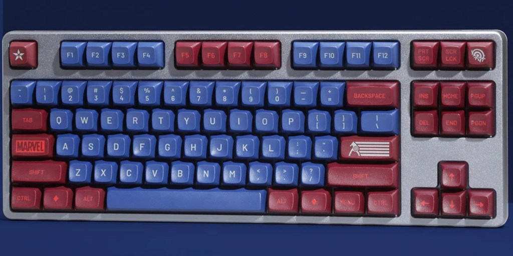 drop captain america keycap set