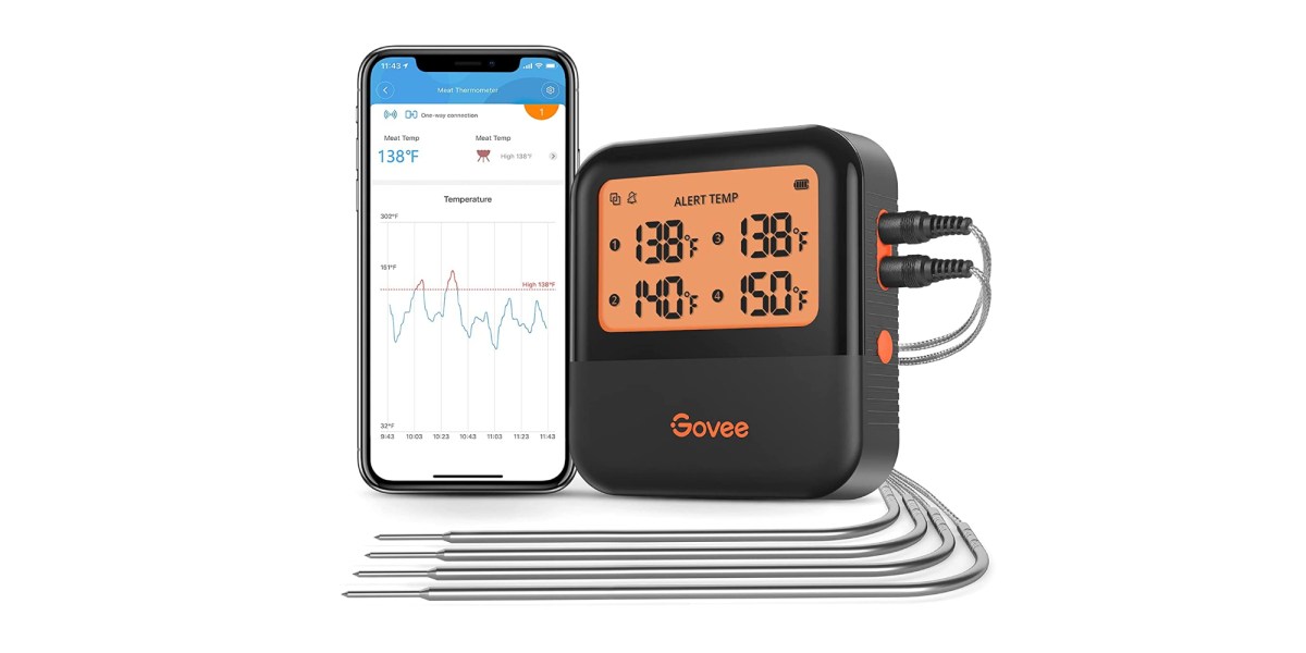 Govee's 4-probe Bluetooth meat thermometer with display falls to