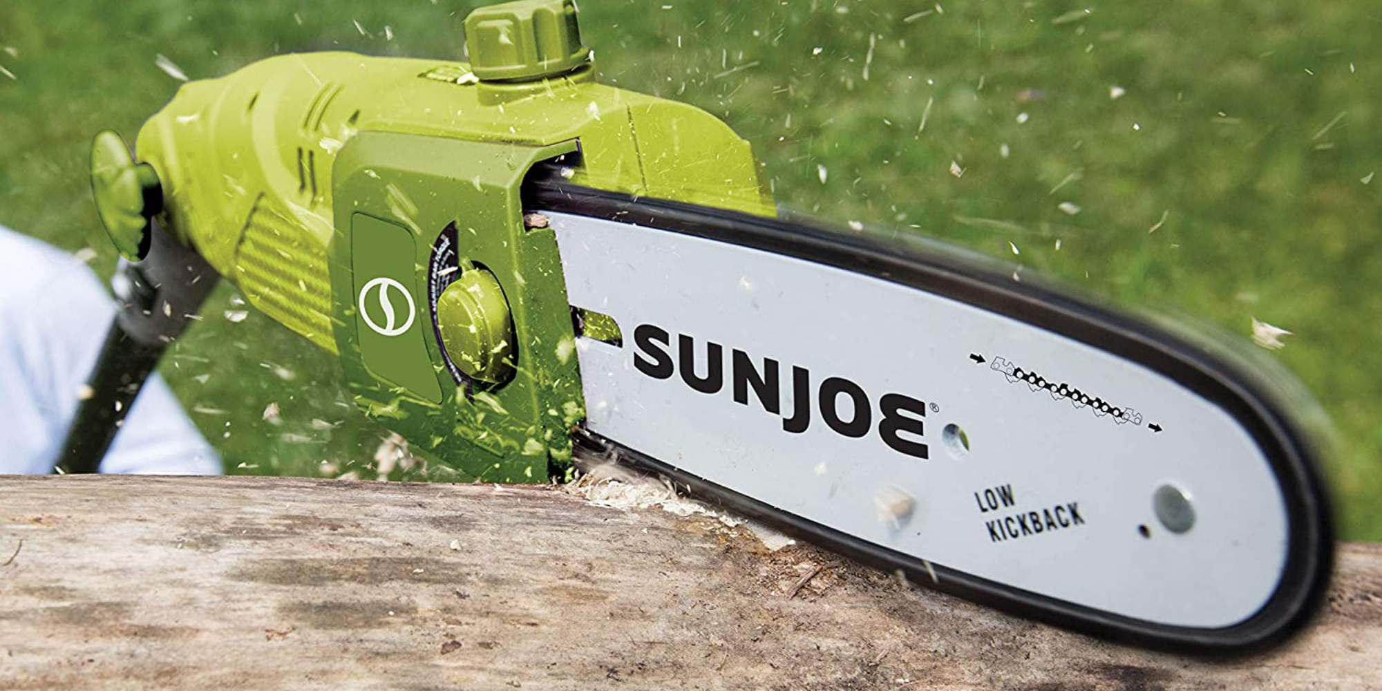 Sun Joe's 10inch pole saw makes quick work of fall tree trimming at 65