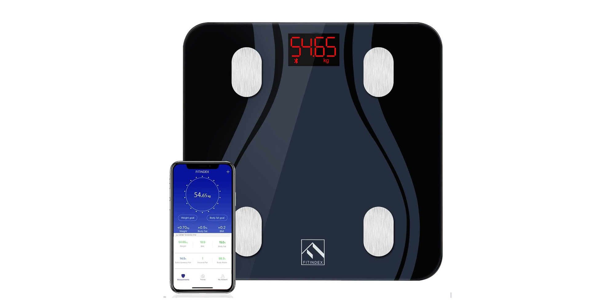 Bluetooth smart body scale INSMART compatible to Fitbit Samsung