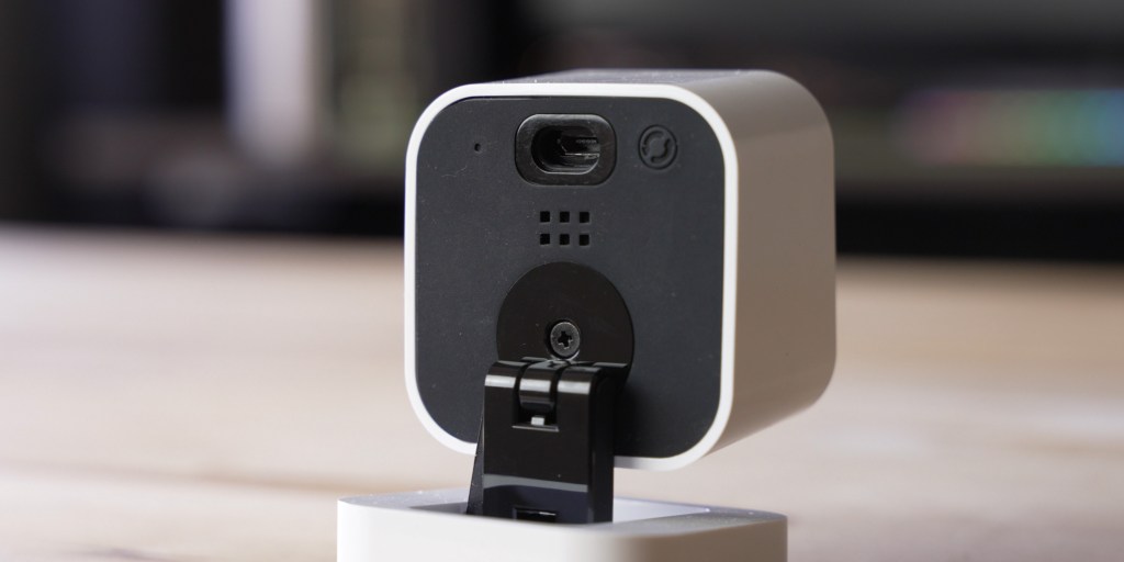 The back of the Abode Cam 2 features a status light, micro-USB port, restart button, and a speaker. 
