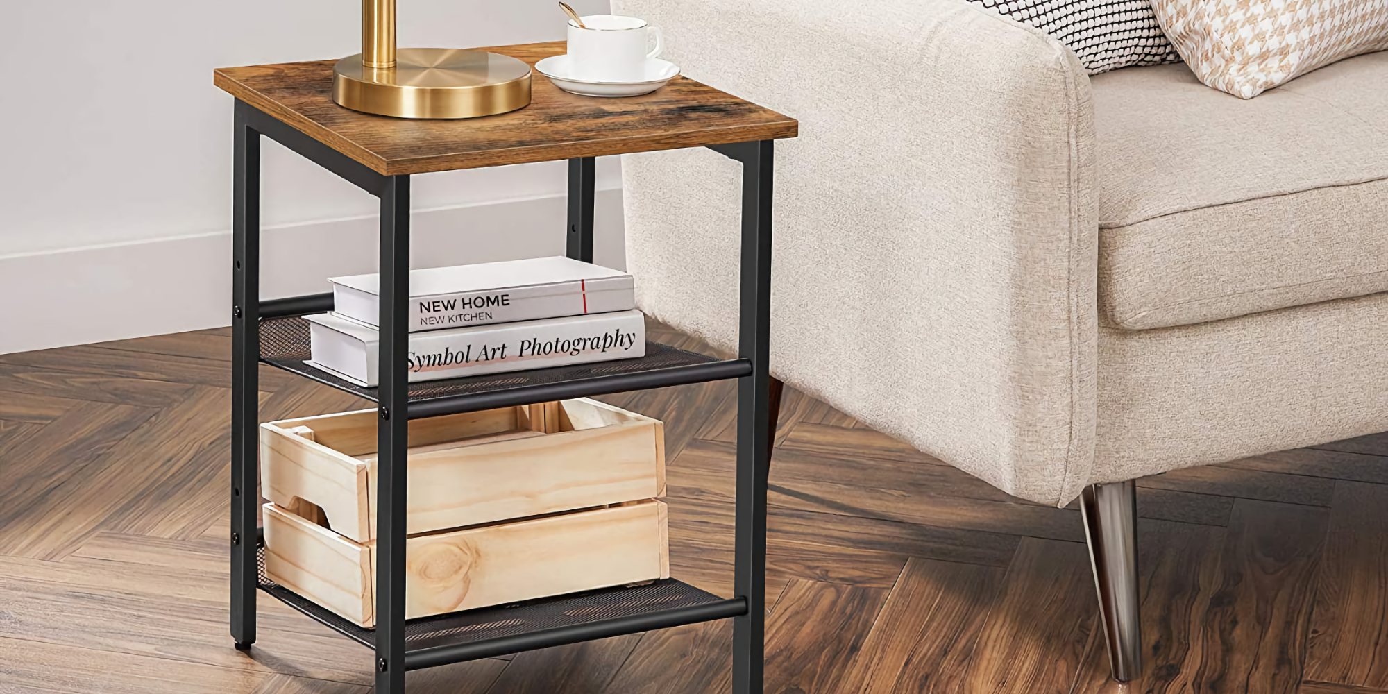 Bring home two industrial nightstands or end tables at $59.50 shipped ...