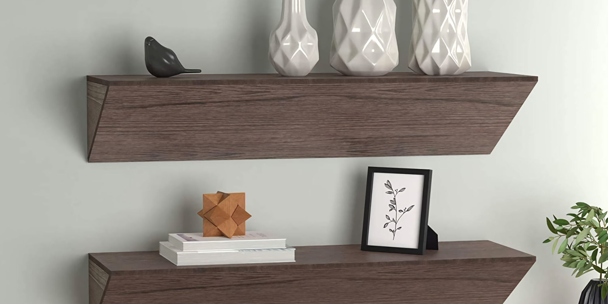 Stylishly show off your favorite gear with two Amazon floating shelves