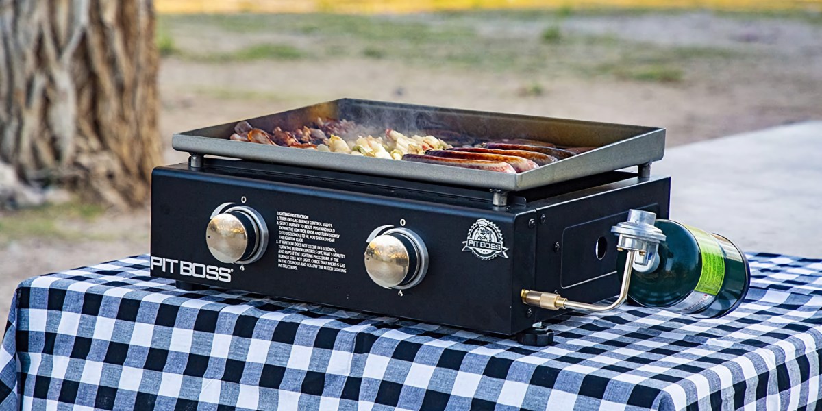 Pit Boss 2Burner TableTop Gas Griddle falls to 80, accessories from