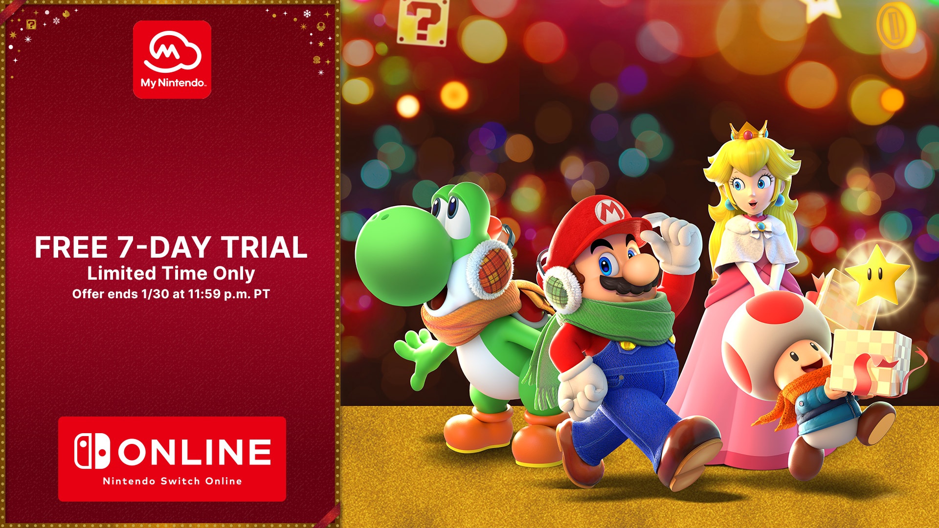 Nintendo now offering 7-days of FREE Switch Online access the holidays
