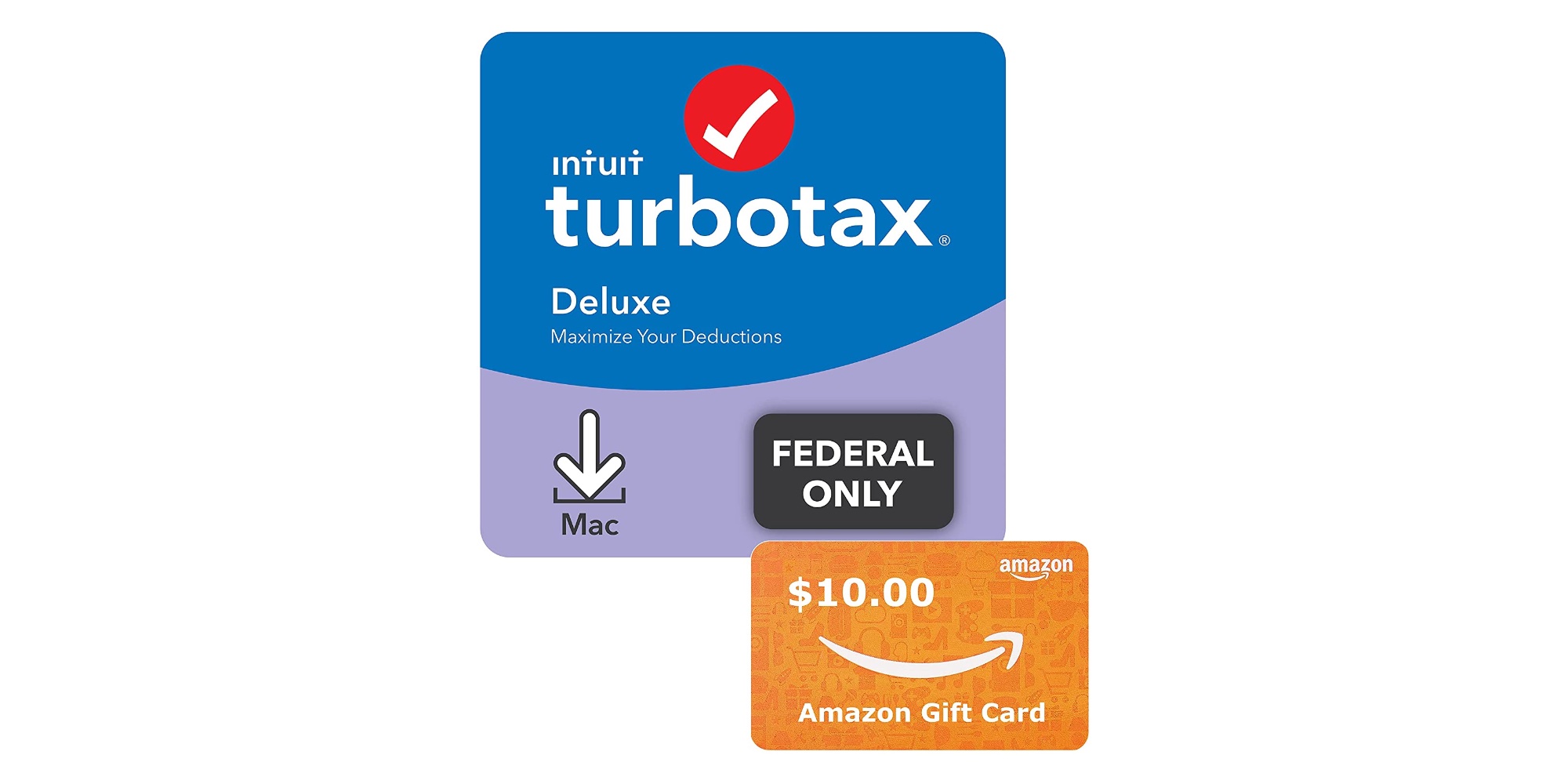 Bundle TurboTax Deluxe 2021 for Mac/PC with a free 10 Amazon gift card