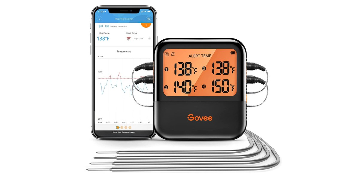 Save 50% on Govee's 4-Probe Wireless Bluetooth Meat Thermometer at