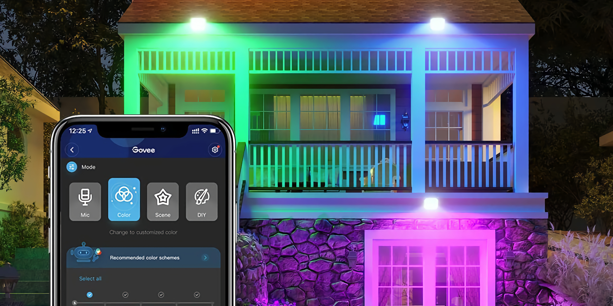 Govee RGBICWW LED Smart Flood Lights