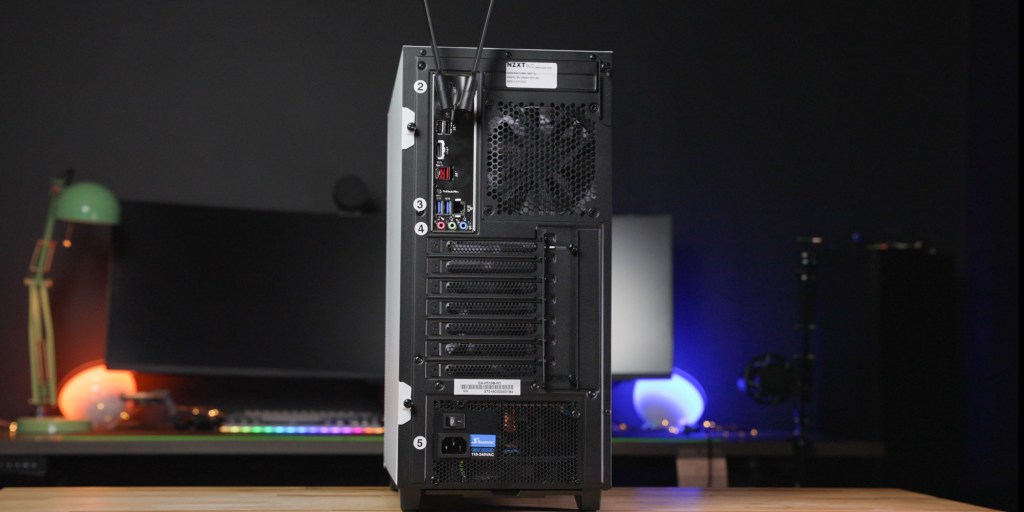 While not extensive, the I/O on the back of the NZXT Foundations tower is versatile enough to connect most necessary pieces.