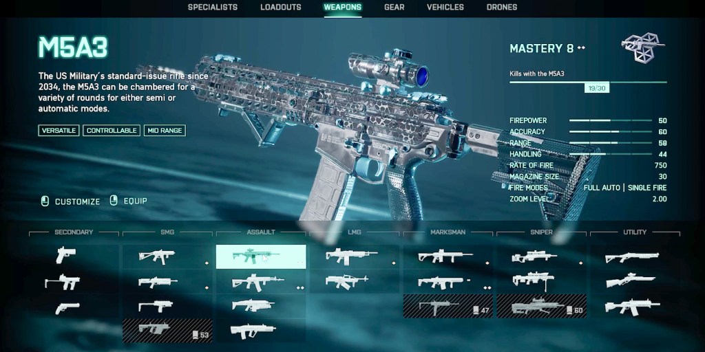 Gun selection is surprisingly limited in Battlefield 2042.