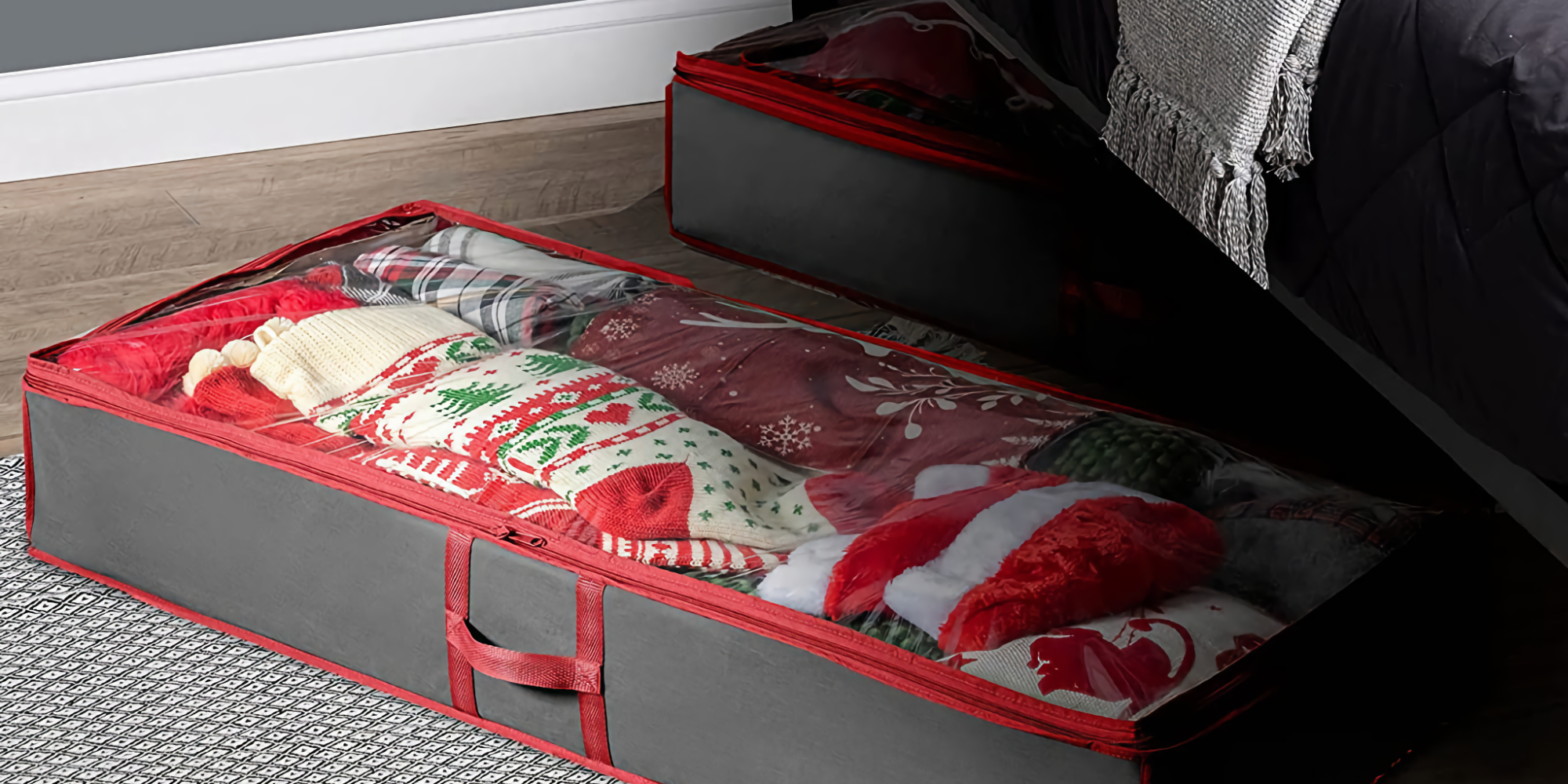 ZOBER Under Bed Storage Bag Organizer (2-Pack) Large Capacity Box