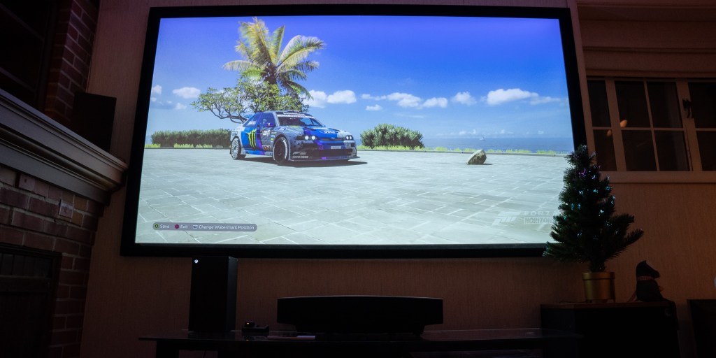 Having a massive 4K screen in our basement has been great for gaming and watching movies.
