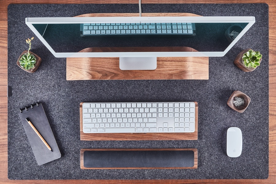 Grovemade wood Apple keyboard trays top
