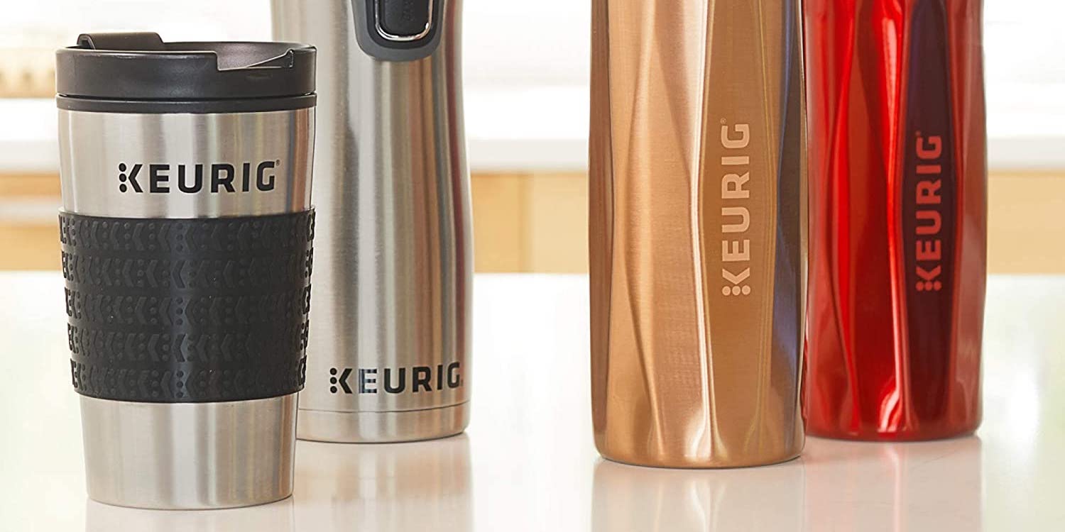 Keurig's steel 12oz. Travel Mug fits right under your brewer at 45