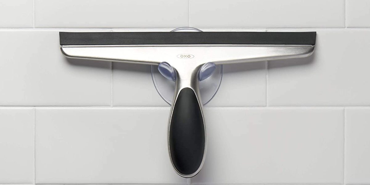 Keep the shower door and mirrors streakfree with OXO's Steel Squeegee