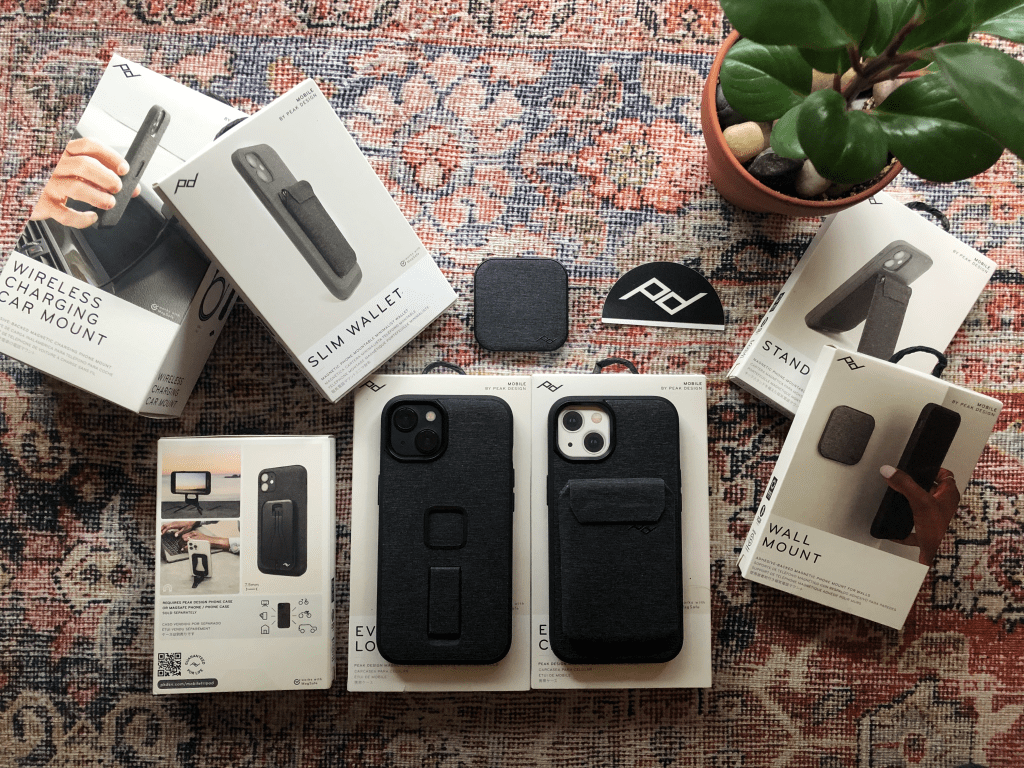 Peak Design Everyday canvas iPhone 13 case and accessories