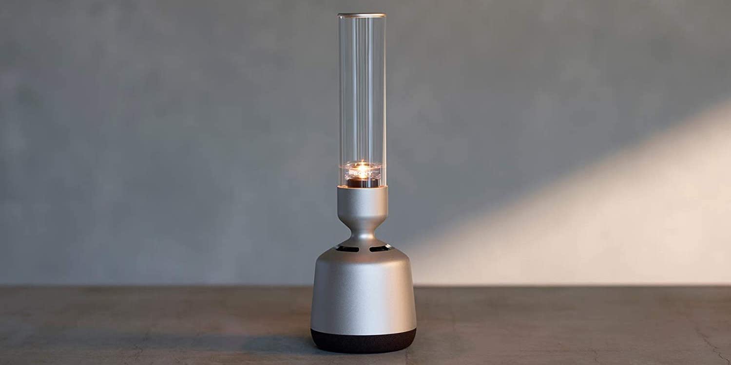 Sony's statement piece glass Bluetooth speaker with candle-light