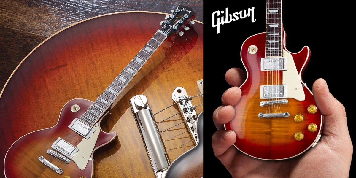 Score Axe Heaven's Gibson 1959 Les Paul 1:4 scale mini guitar model at $35  (New Amazon low)