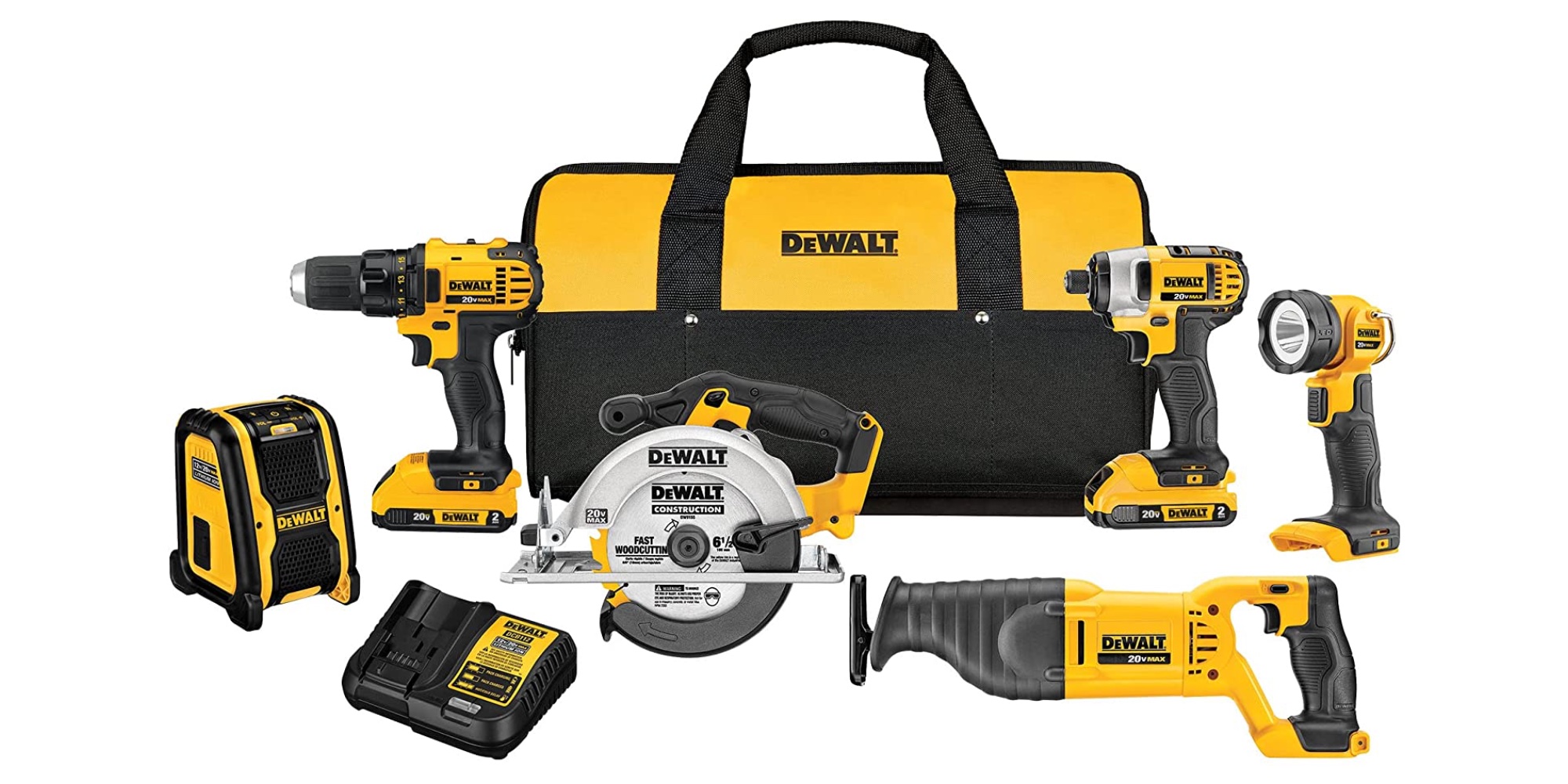 This 6-tool DEWALT 20V MAX cordless combo kit includes all the ...