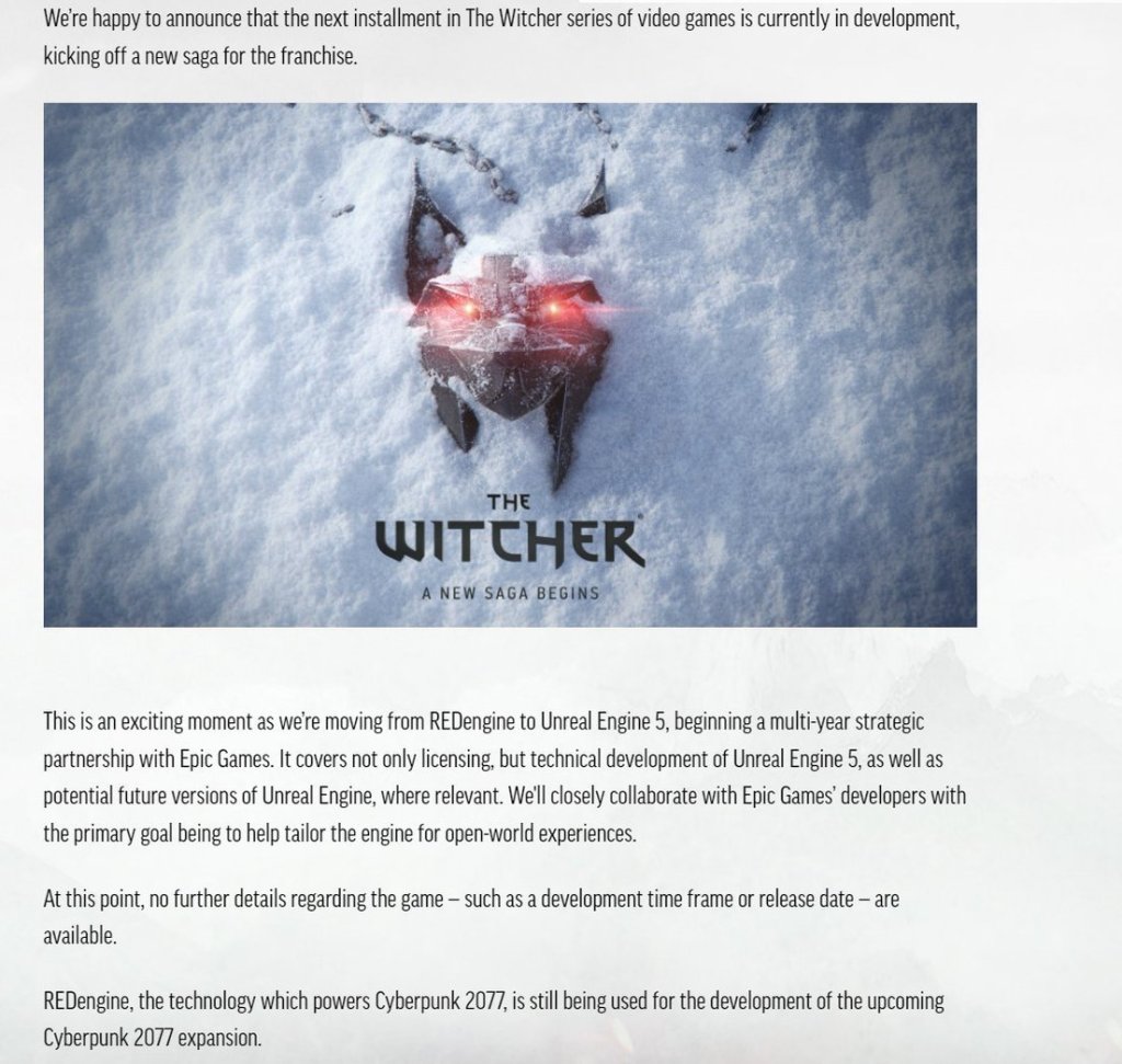 New Witcher game in the works
