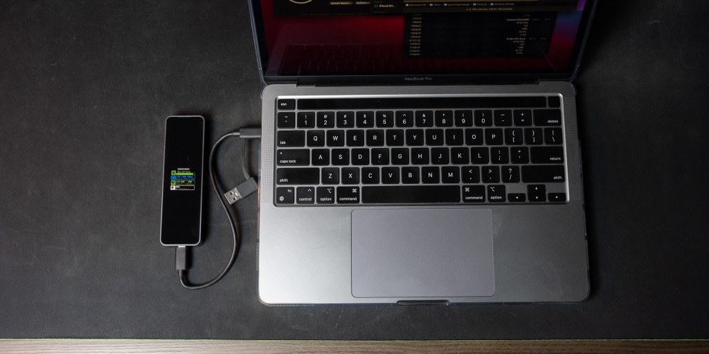 The DockCase SSD enclosure looks great next to a Apple laptop.