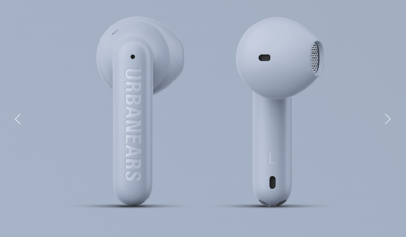 Urbanears sustainable wireless earbuds blue