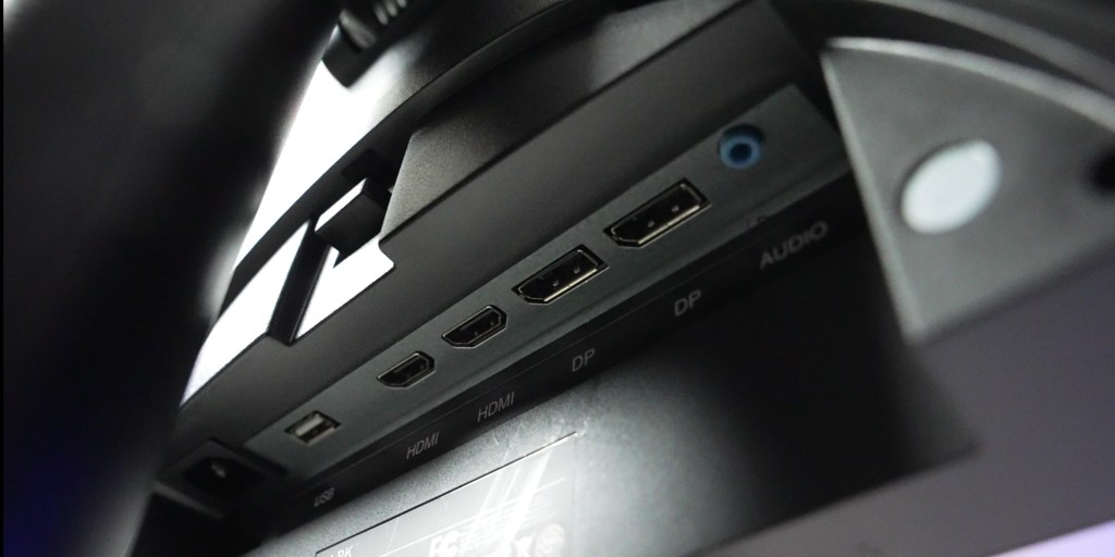 The Dark Matter 49-inch monitor has two HDMI inputs as well as two DP 1.4 ports. 
